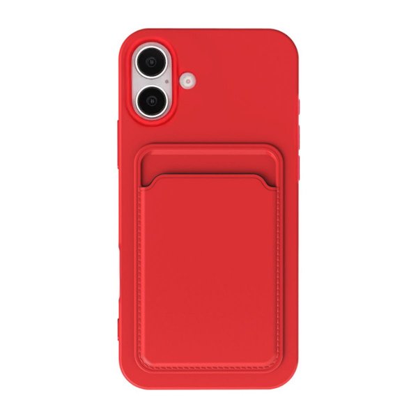 iPhone 16 Skal Korthållare Röd