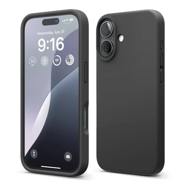 Rvelon iPhone 16 Skal Silikon Svart