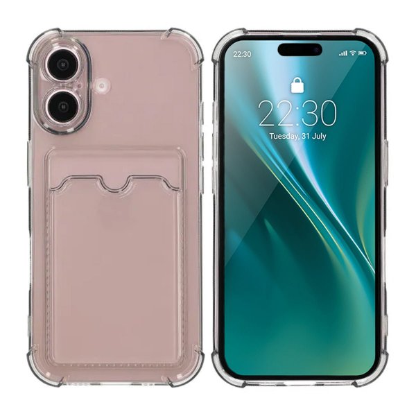 iPhone 16 Skal Korthållare Stöttåligt Svart