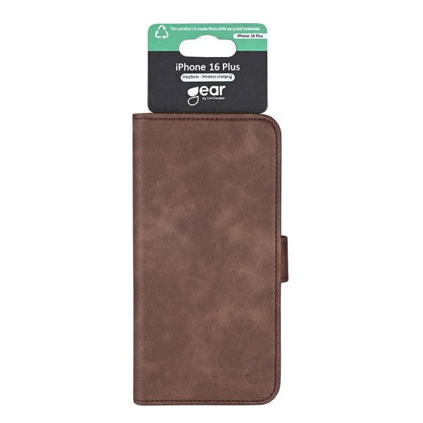 Gear iPhone 16 Plus Fodral 3 Kortfack Brun