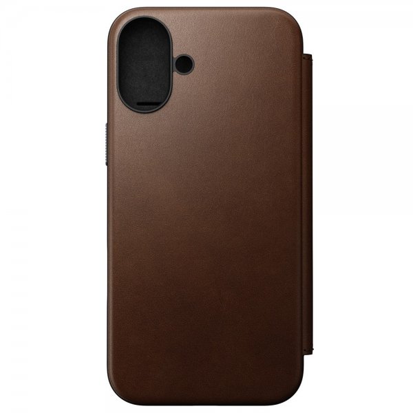 Nomad iPhone 16 Plus Fodral Modern Leather Folio Brun