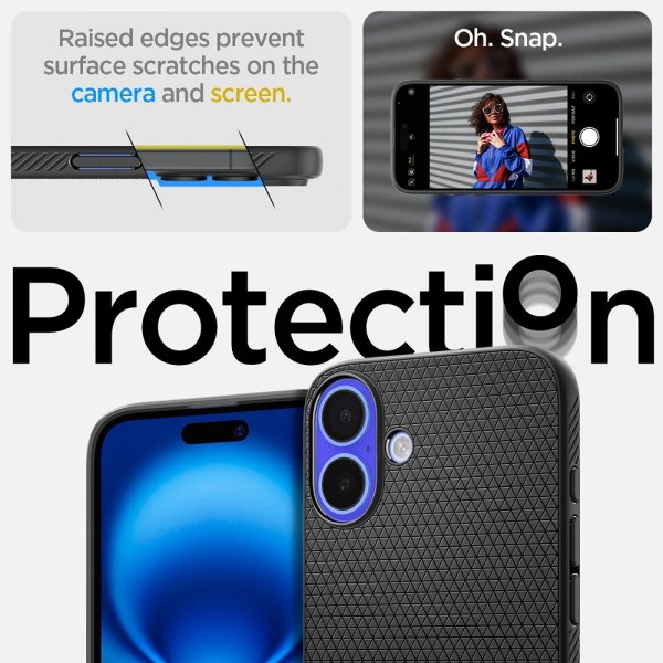 Spigen iPhone 16 Plus Skal Liquid Air Matte Black