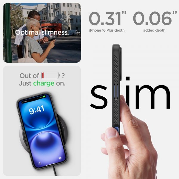 Spigen iPhone 16 Plus Skal Liquid Air Matte Black