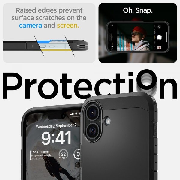 Spigen iPhone 16 Plus Skal Tough Armor MagFit Svart