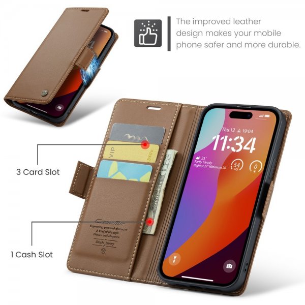 CaseMe iPhone 16 Pro Fodral 023 Series Brun