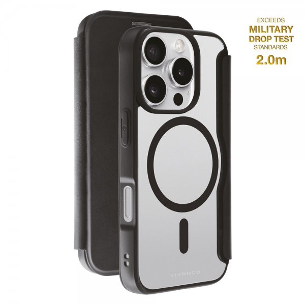 Vivanco iPhone 16 Pro Fodral Mag Wallet Svart
