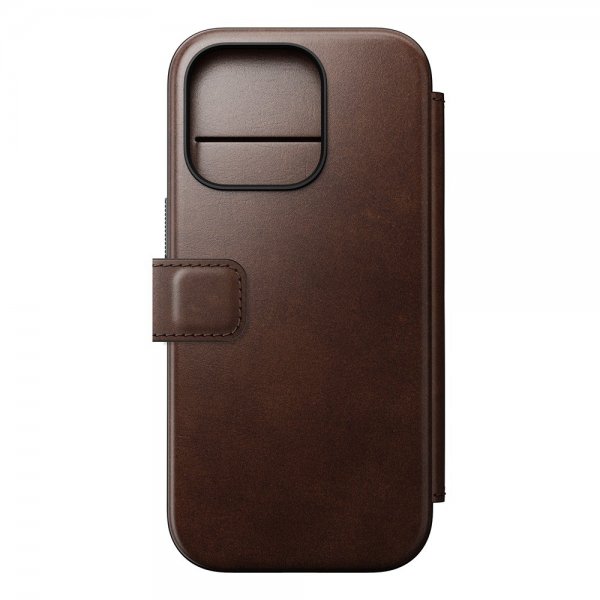Nomad iPhone 16 Pro Fodral Modern Leather Folio Horween Rustic Brown