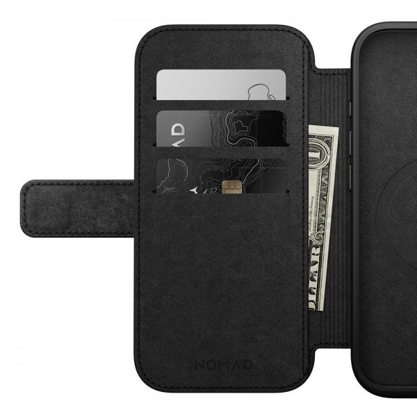 Nomad iPhone 16 Pro Fodral Modern Leather Folio Svart