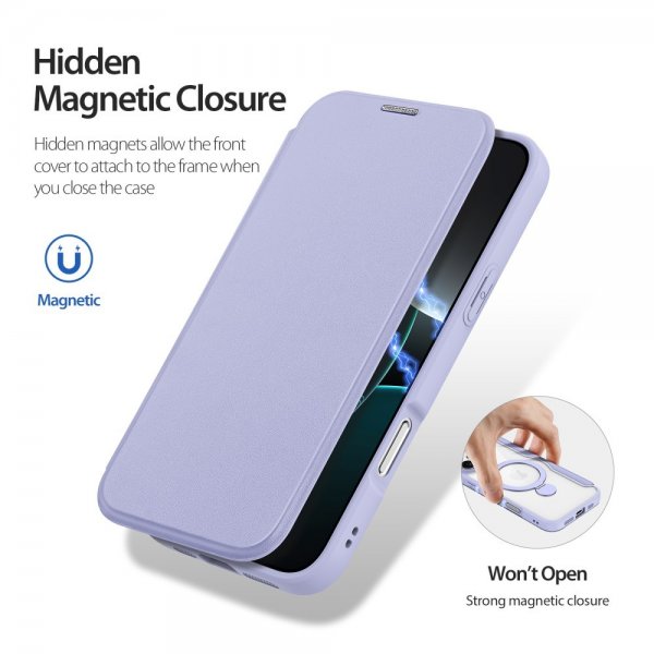 Dux Ducis iPhone 16 Pro Fodral Skin X Pro Series Kickstand MagSafe Lila