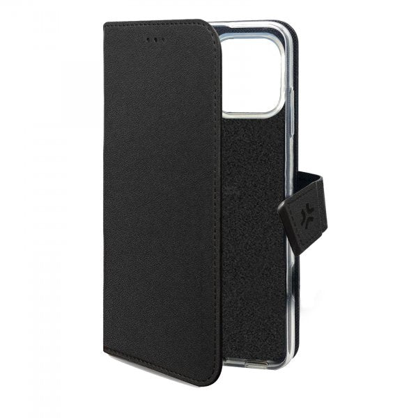 Celly iPhone 16 Pro Fodral Wally Wallet Case Svart