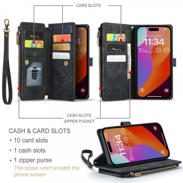 CaseMe iPhone 16 Pro Max Fodral C30 Series Svart