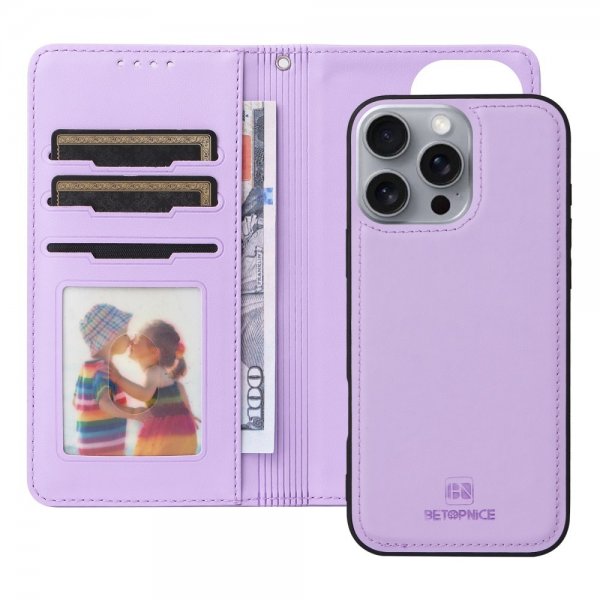 Betopnice iPhone 16 Pro Max Fodral med Löstagbart Skal 005 Lila