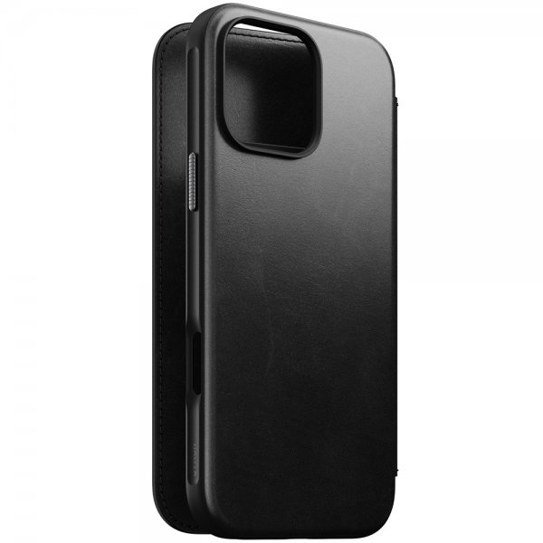 Nomad iPhone 16 Pro Max Fodral Modern Leather Folio Horween Svart
