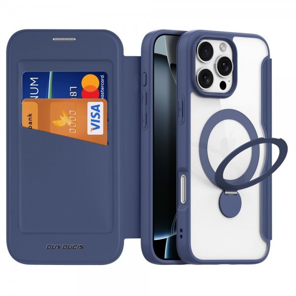 Dux Ducis iPhone 16 Pro Max Fodral Skin X Pro Series Kickstand MagSafe Blå