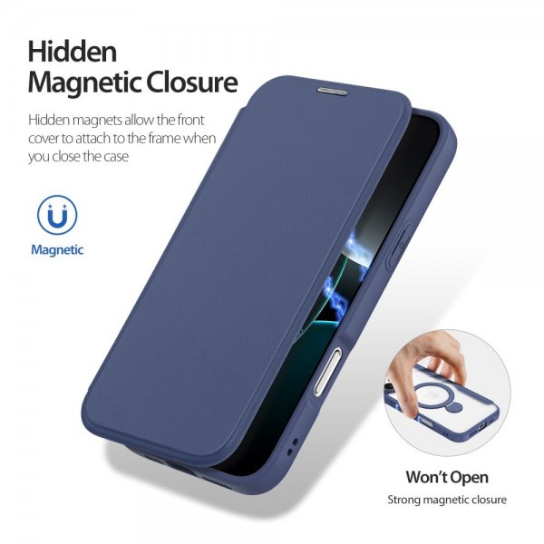 Dux Ducis iPhone 16 Pro Max Fodral Skin X Pro Series Kickstand MagSafe Blå