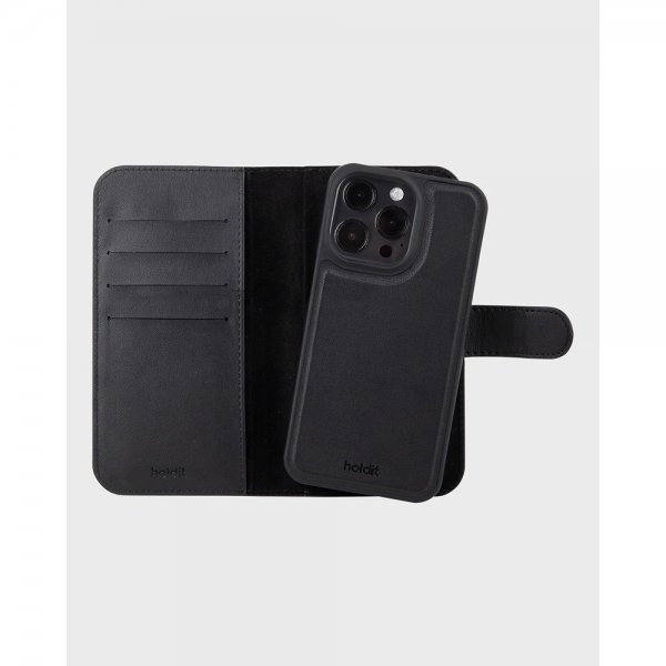 holdit iPhone 16 Pro Max Fodral Wallet Case Magnet Plus Svart