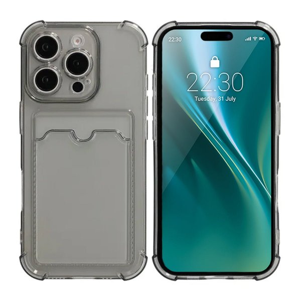 iPhone 16 Pro Max Skal Korthållare Stöttåligt Svart