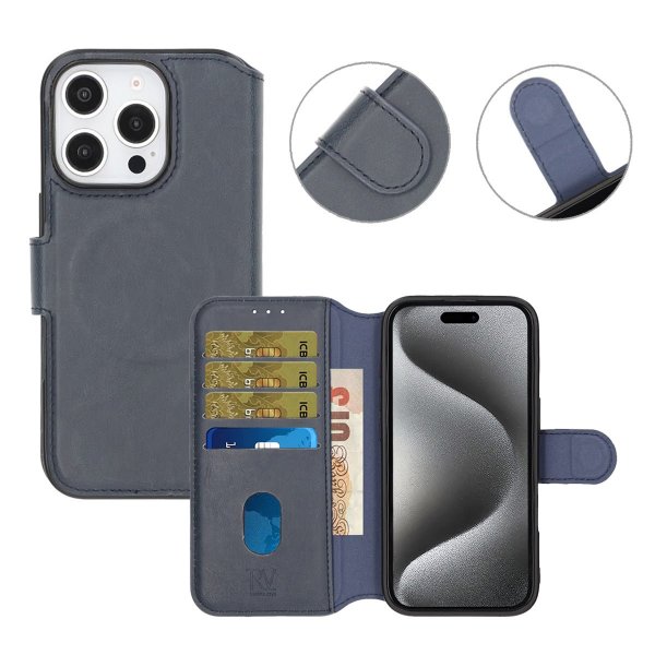 Rvelon iPhone 16 Pro Max Fodral 4 Kortfack MagSafe Blå