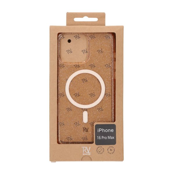 Rvelon iPhone 16 Pro Max Skal Glitter MagSafe Guld