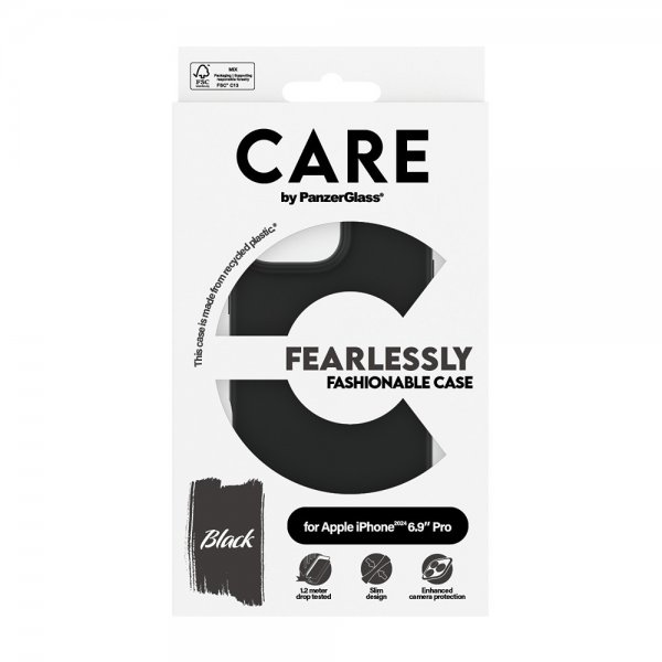 CARE by PanzerGlass iPhone 16 Pro Max Skal Fashionable Svart