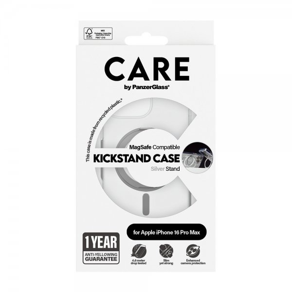 CARE by PanzerGlass iPhone 16 Pro Max Skal Kickstand MagSafe Silver