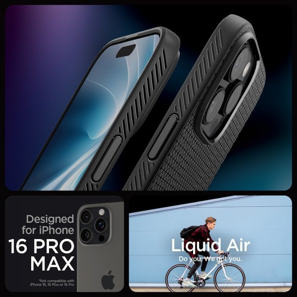 Spigen iPhone 16 Pro Max Skal Liquid Air Matte Black