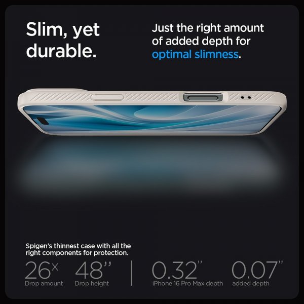 Spigen iPhone 16 Pro Max Skal Liquid Air Natural Titanium