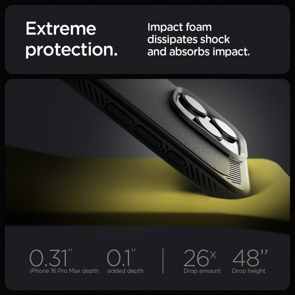 Spigen iPhone 16 Pro Max Skal Rugged Armor MagFit Matte Black