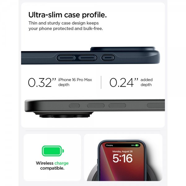 Spigen iPhone 16 Pro Max Skal Thin Fit MagFit Metal Slate