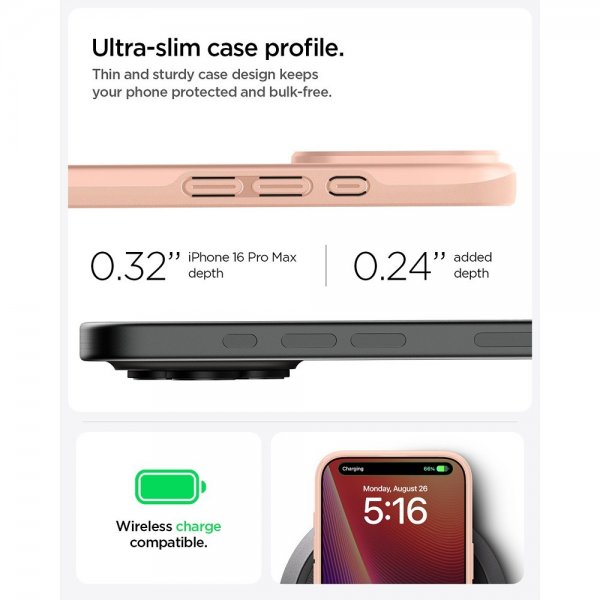 Spigen iPhone 16 Pro Max Skal Thin Fit MagFit Rose Titanium