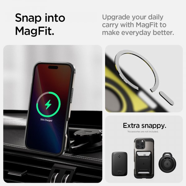 Spigen iPhone 16 Pro Max Skal Tough Armor MagFit Gunmetal