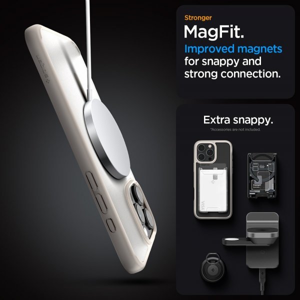 Spigen iPhone 16 Pro Max Skal Ultra Hybrid MagFit Frost Natural Titanium