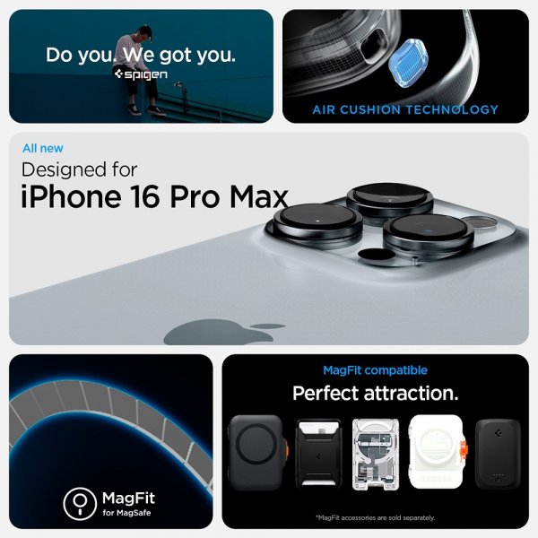 Spigen iPhone 16 Pro Max Skal Ultra Hybrid T MagFit Clear White
