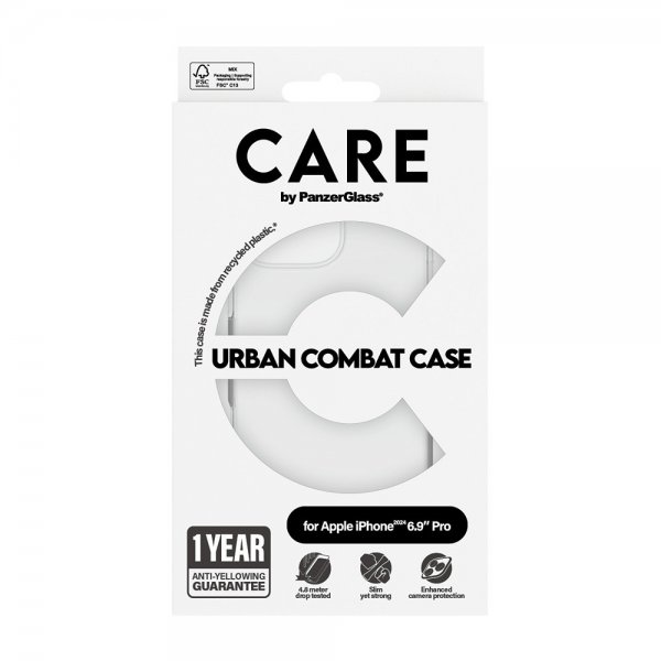 CARE by PanzerGlass iPhone 16 Pro Max Skal Urban Combat Transparent