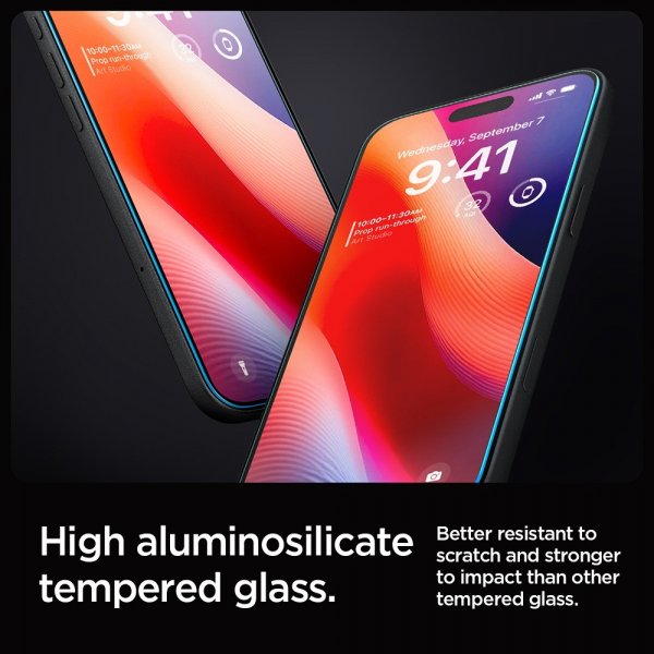 Spigen iPhone 16 Pro Max/iPhone 17 Pro Max Skärmskydd GLAS.tR EZ Fit 2-pack