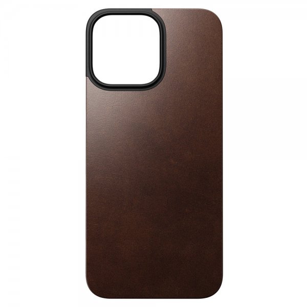 Nomad iPhone 16 Pro Max Skin Magnetic Leather Back Rustic Brown