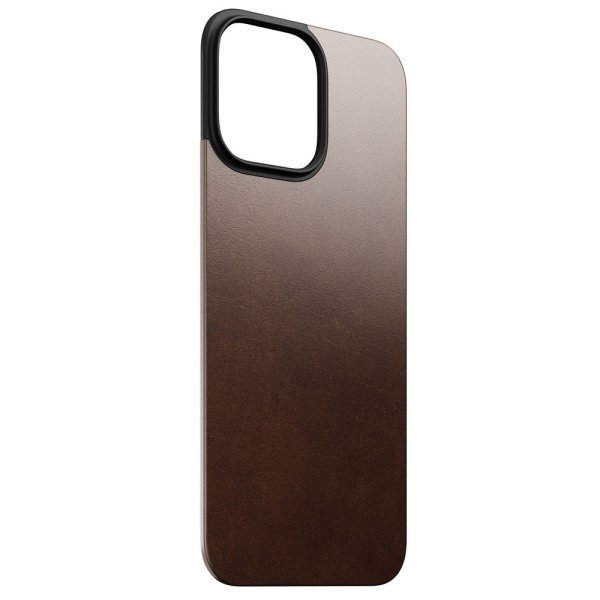Nomad iPhone 16 Pro Max Skin Magnetic Leather Back Rustic Brown