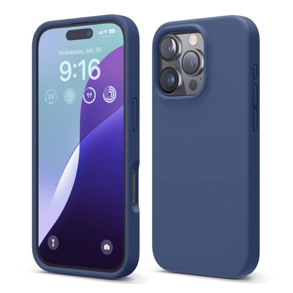 Rvelon iPhone 16 Pro Skal Silikon Blå