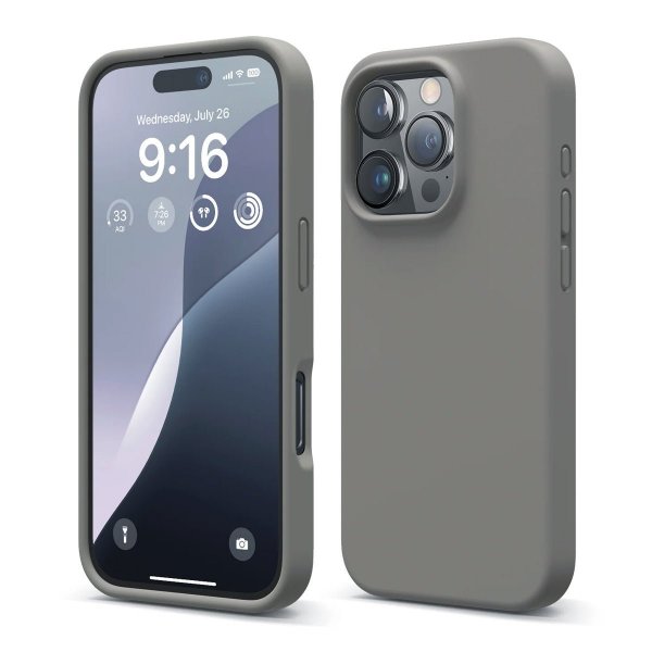 Rvelon iPhone 16 Pro Skal Silikon Grå