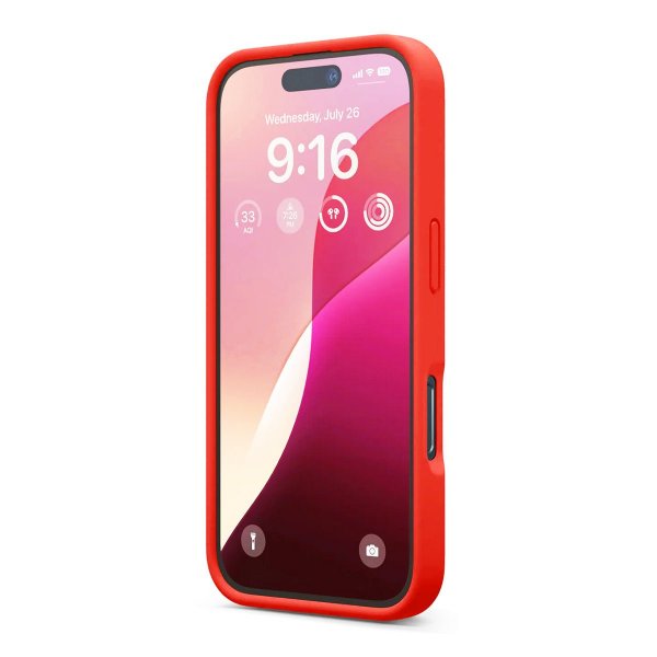 Rvelon iPhone 16 Pro Skal Silikon Röd