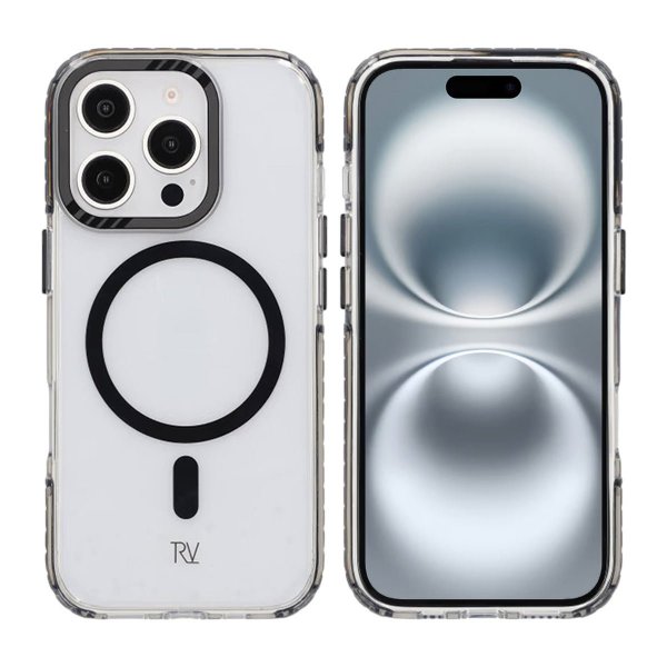 Rvelon iPhone 16 Pro Skal TPU MagSafe Svart/Transparent