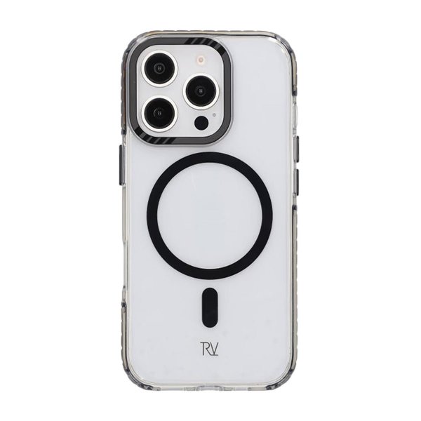 Rvelon iPhone 16 Pro Skal TPU MagSafe Svart/Transparent