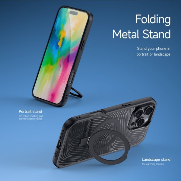 Dux Ducis iPhone 16 Pro Skal Aimo Series MagSafe Kickstand Svart