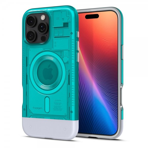 Spigen iPhone 16 Pro Skal Classic C1 MagFit Bondi Blue