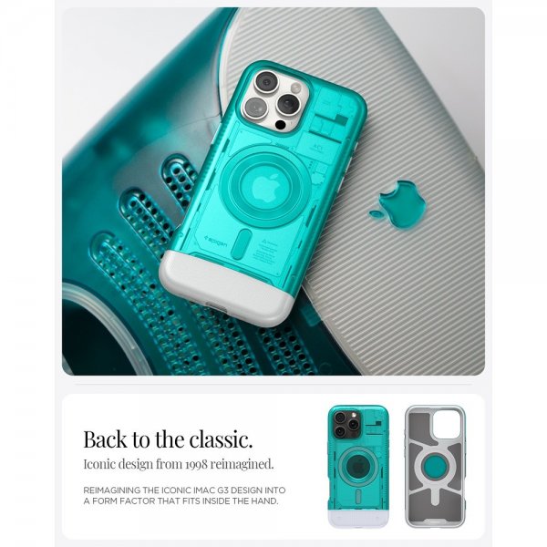 Spigen iPhone 16 Pro Skal Classic C1 MagFit Bondi Blue
