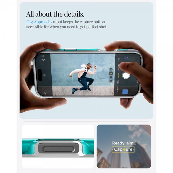 Spigen iPhone 16 Pro Skal Classic C1 MagFit Bondi Blue