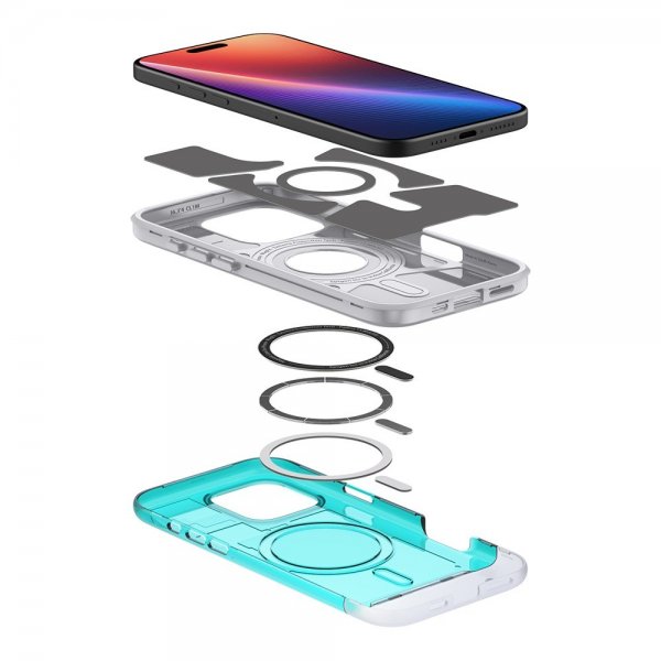 Spigen iPhone 16 Pro Skal Classic C1 MagFit Bondi Blue