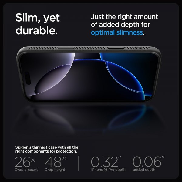 Spigen iPhone 16 Pro Skal Liquid Air T MagFit Matte Black