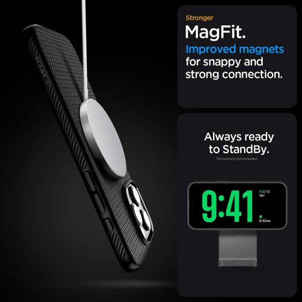 Spigen iPhone 16 Pro Skal Liquid Air T MagFit Matte Black
