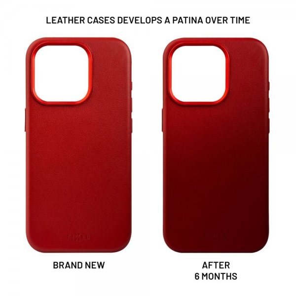Fixed iPhone 16 Pro Skal MagLeather Röd